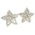 Brincos de clipe em forma de estrela embelezados com cristal em tom platinado Alessandra Rich Prata Metal  ref.1239956