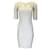 Emanuel Ungaro White Sheer Panel Lace Detail Short Sleeved Knit Dress Viscose  ref.1240248
