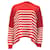Valentino Red / White 2021 Striped Oversized Cotton Knit Sweater  ref.1240251