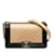Bolso mediano con solapa bicolor Boy Chanel de piel de cordero color canela Camello Cuero  ref.1240306