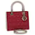 Christian Dior Lady Dior Cannage Medium Hand Bag Lamb Skin Red White Auth 29502A Leather  ref.1240599