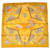Hermès HERMES CARRE 90 Angel Voyage Scarf Silk Yellow Orange Auth 42856  ref.1240730