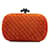 Bottega Veneta Orange Velvet & Python Leather Knot Clutch  ref.1240803