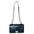 Vitello Prada Schwarze Tasche aus weichem Leder mit silberner Kette  ref.1240811