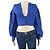 Karen Millen Top de algodón bordado con mangas voluminosas azul