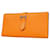 Béarn Hermès Bearn Orange Leder  ref.1241087