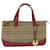 BURBERRY Nova Check Hand Bag Canvas Beige Red Auth 65428 Cloth  ref.1241323
