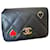 Chanel Spade & Heart VIP-Geschenkbrieftasche Marineblau Leder  ref.1241653
