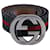 Gucci GG Buckle Striped Belt in Multicolor Canvas and Leather Multiple colors Pony-style calfskin  ref.1242289