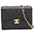 Chanel Black mini square lambskin vintage 1989 Classic single flap Leather  ref.1242480