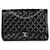 Chanel Maxi piel de cordero negra 2010 solapa forrada clásica Negro Cuero  ref.1242509