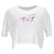 Tommy Hilfiger Kurzes T-Shirt mit Signature-Logo für Damen Weiß Baumwolle  ref.1242611