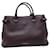 Burberry Dark Purple Grained Leather Tote with Checked Pattern on Sides  ref.1242704