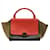 Céline Borsa Trapezio Tricolore Nero Marrone Arancio Arancione Pelle  ref.1242743