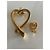 Escada Set Collana Grande Cuore e Spilla Dorata in Acciaio D'oro - vista 2