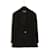 Ensemble veste Chanel noire classique en laine des années 80, taille FR40 US10  ref.1243122