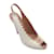 Chloé Cloe Blanco / Zapatos de tacón de cuero con tira trasera y peep toe festoneados en beige  ref.1243181