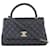 Chanel Black Quilted Medium Coco Top Handle Bag Leather  ref.1243231