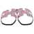 Rosa Les Cles Bandana Oran Sandalen von Hermès Pink Leinwand  ref.1243254