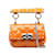 Bolso satchel Rockstud Spike de microcharol Valentino naranja Cuero  ref.1243318