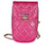 Chanel Pink gesteppter CC-Telefonhalter aus Lammleder mit Kette  ref.1243364