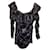 The Attico Mini-robe à paillettes à épaules dénudées en polyester noir  ref.1244047