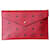 MCM Red Leather monogram pouch  ref.1244199
