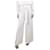 Autre Marque Pantaloni gessati bianchi a gamba larga - taglia UK 10 Bianco Viscosa  ref.1244213