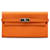 Hermès Carteira Hermes Orange Epsom Classic Kelly Laranja Couro Bezerro-como bezerro  ref.1244385