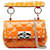 Bolso satchel Rockstud Spike de microcharol naranja Valentino Cuero  ref.1244415