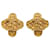Pendientes de clip Chanel Gold CC Dorado Metal Chapado en oro  ref.1244416