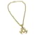 CHANEL COCO Mark Chain Necklace Gold CC Auth ar11353 Golden Metal  ref.1244691