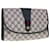 GUCCI GG Supreme Sherry Line Clutch Bag PVC Red Navy 89 01 030 auth 65763 Navy blue  ref.1244698