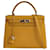 Hermès Hermes Hermes Kelly 28 bolsa de ombro em couro Courchevel ouro amarelo  ref.1244760