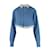 Autre Marque Rubino Gaeta Crochet Collar Crop Shirt Blue Cotton  ref.1244765