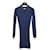 Chanel Navy Long Sleeve Knit Dress Navy blue Wool  ref.1245014