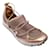 Autre Marque Jimmy Choo Rose Gold Metallic Leather and Mesh Sneakers Pink  ref.1245301