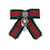 Gucci Red Green Grosgrain Bow Brooch Pin with Pearls and Crystals Multiple colors Cloth  ref.1245421