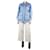 Claudie Pierlot Blue denim belted jacket - size UK 8 Cotton  ref.1245447