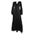 Autre Marque Vestido largo negro de lino con escote en pico - talla S  ref.1245458