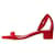 Manolo Blahnik Salto com tira no tornozelo em camurça vermelha - tamanho UE 37 Vermelho Suécia  ref.1245473