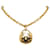 Collana con pendente trapuntato Chanel in oro CC D'oro Metallo Placcato in oro  ref.1245494