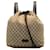 Gucci Brown GG Canvas Drawstring Backpack Beige Leather Cloth Pony-style calfskin Cloth  ref.1245507