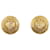 Chanel Gold CC Clip On Earrings Golden Metal Gold-plated  ref.1245510