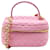 Moschino Rosafarbene Umhängetasche aus gestepptem Leder / Makeup Tasche Pink  ref.1245605
