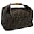 FENDI Zucca Canvas Vanity Cosmetic Pouch Brown Black Auth 65535 Cloth  ref.1245690