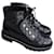 Chanel Botas de combate con perlas Negro Cuero  ref.1246049