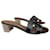 Hermès sandalia Hermes Oasis negro Cuero  ref.1246071