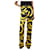Autre Marque Yellow straight-leg printed satin trousers - size UK 8 Viscose  ref.1246992