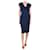 Roland Mouret Dark blue short-sleeved dress - size UK 10 Viscose  ref.1246998